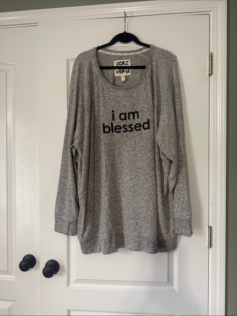 Peace Love World Gray "i am blessed" Sweatshirt Size 4X